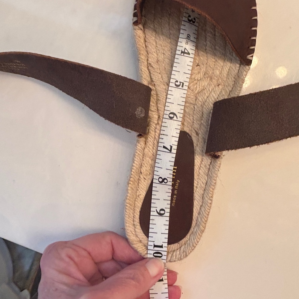 Garnet Hill Adeline Brown Leather Espadrille, Buckled Sandals Size 39 (9) - Picture 10 of 11